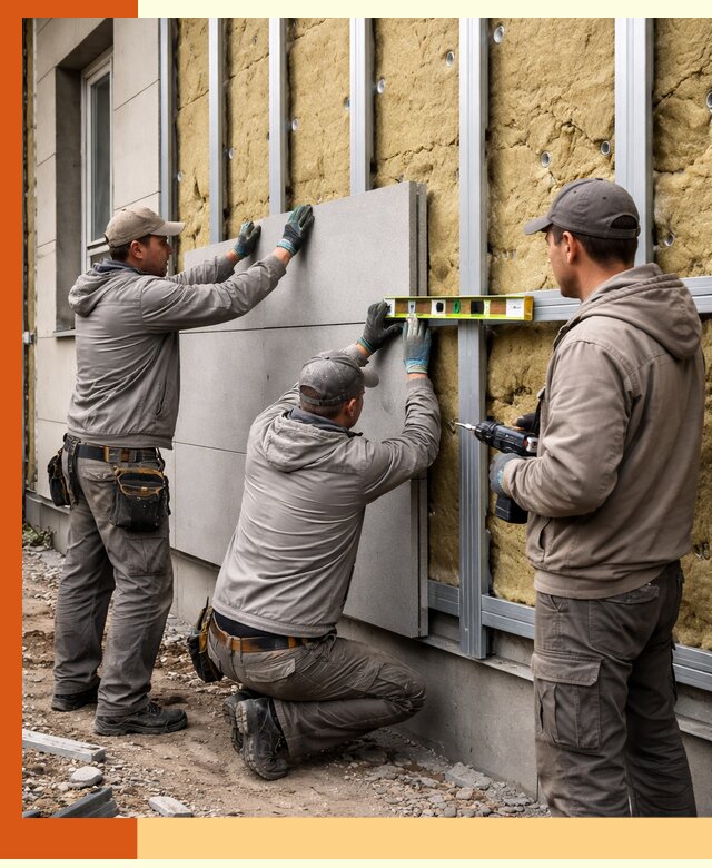 Утепление вентилируемого фасада под ключ в Рубцовске